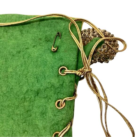 Vintage Christmas Stocking Boot Felt Applique - Picture 3 of 5